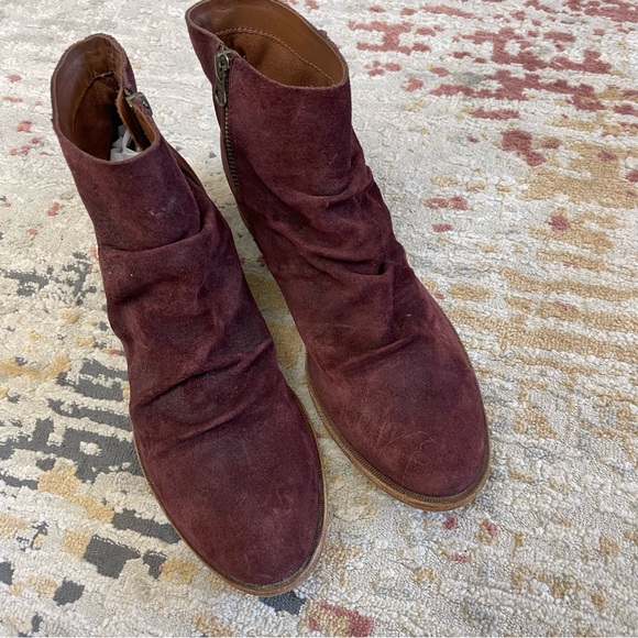 Kork-Ease Giba Suede Ankle Boot Wine Womens Bootie - Picture 5 of 11